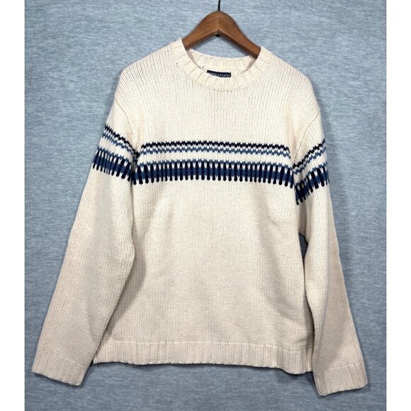 Vtg American Eagle Outfitters Mens Sweater L Cream Knit‎ 100% Lambswool - Picture 1 of 4